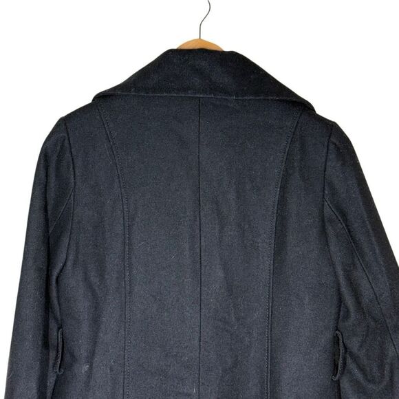 Nine West Black Long Sleeve Peacoat Jacket Size 2 Wool Blend Single Breasted - Picture 5 of 12